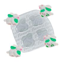 Molde Silicone 929 - Quatro Coelhos De Páscoa - Flexarte
