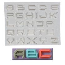 Molde Silicone Alfabeto 3D Bolo Decoração Letras Confeitaria