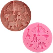 Molde Silicone Animais Girafa Avestruz Elefante Flamingo