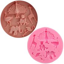 Molde Silicone Animais Girafa Avestruz Elefante Flamingo