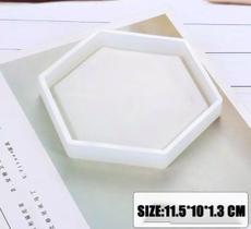 molde Silicone Bandeja Hexagonal Resina Gesso