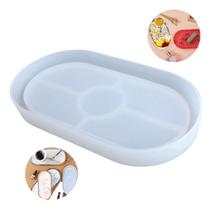 Molde Silicone Bandeja Oval Resina Gesso Cimento Decoração