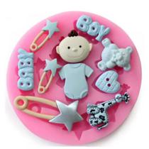 Molde Silicone Bebe Menino Cha Revelaçao Nenem Baby Fondant Molde Silicone Bebe Menino Cha Revelaçao Nenem Baby Fondant