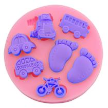 Molde Silicone Bebe Pes Pezinho Trem Moto Carrinho Onibus Molde Silicone Bebe Pes Pezinho Trem Moto Carrinho Onibus
