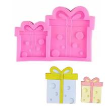 Molde Silicone Caixa Presente Aniversario Surpresa Fondant Molde Silicone Caixa Presente Aniversario Surpresa Fondant