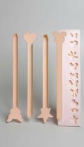 Molde Silicone Caneta Coração Borboleta X4