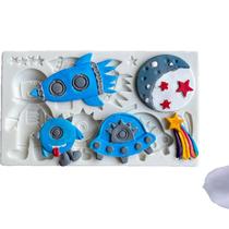 Molde Silicone Ceu Foguete Lua Astronauta Universo Et Disco Molde Silicone Ceu Foguete Lua Astronauta Universo Et Disco