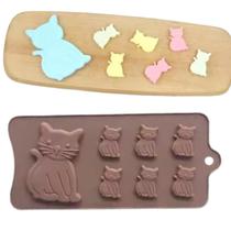 Molde Silicone Chocolate Bombom Doce Gato Gatinho Fondant Molde Silicone Chocolate Bombom Doce Gato Gatinho Fondant