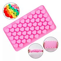 Molde Silicone Coração 55 Cavidades Doces Confeitarias Gelo Bala Gummy Molde Silicone Coração 55 Cavidades Doces Confeitarias Gelo Bala Gummy
