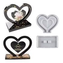 Molde Silicone Coração Grande Base Porta Retrato Artesanato Molde Silicone Coração Grande Base Porta Retrato Artesanato