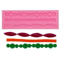 Molde Silicone Decoraçao Enfeite Bolo Flores Renda Fondant