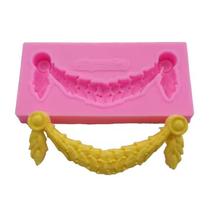 Molde Silicone Enfeite Decoração Bolo Tecido Vintage Fondant Molde Silicone Enfeite Decoração Bolo Tecido Vintage Fondant