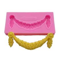 Molde Silicone Enfeite Decoração Bolo Tecido Vintage Fondant