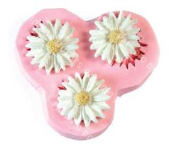 Molde Silicone Flor Flores Margarida 2,5 cm Confeitaria Artesanato Decoração