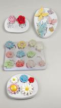 Molde Silicone Flores Borboletas Folhas 5 Pçs