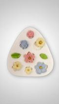 Molde Silicone Flores e Folhas Multiuso Confeitaria