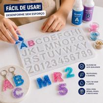 Molde Silicone Letras e Números Para Resina Epóxi Artesanato Fácil Desenforme Molde Silicone Letras e Números Para Resina Epóxi Artesanato Fácil Desenforme