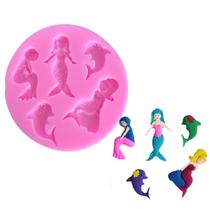 Molde Silicone Mar Sereias Golfinho Biscuit Fondant Resina Molde Silicone Mar Sereias Golfinho Biscuit Fondant Resina