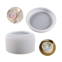 Molde Silicone Pote Baixo C/ Tampa Riscado Resina Vela Gesso