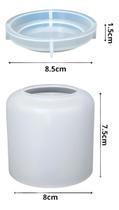Molde Silicone Pote Com Tampa Liso Vela Gesso Cimento Resina