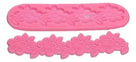 Molde Silicone Renda Flor 2 pç Confeiteira Decoração Marcador Doces Artesanato
