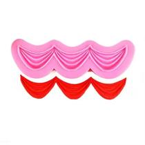 Molde Silicone Renda Pano Drape Tecido Drapeado Enfeite Bolo