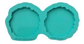 Molde Silicone Resina Geodo Duplo Colar Chaveiro 5cm Molde Silicone Resina Geodo Duplo Colar Chaveiro 5cm
