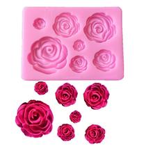 Molde Silicone Rosa Flor Pasta Americana Resina Biscuit Molde Silicone Rosa Flor Pasta Americana Resina Biscuit