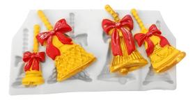 Molde Silicone Sinos De Natal Vários Tamanhos Confeitaria Artesanato Decoração Biscuit Molde Silicone Sinos De Natal Vários Tamanhos Confeitaria Artesanato Decoração Biscuit