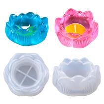 Molde Silicone Vela Lotus Cinzeiro Vaso Gesso Resina Cimento