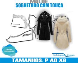 Molde Sobretudo Com Touca, Modelagem&Diversos, Tamanhos Do P Ao Xg Molde Sobretudo Com Touca, Modelagem&Diversos, Tamanhos Do P Ao Xg