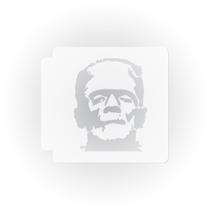 Molde Vazado Cabeça de Frankenstein 33 cm Plástico Mylar Branco