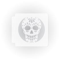 Molde Vazado Caveira Mexicana 28 cm Plástico Mylar Branco Molde Vazado Caveira Mexicana 28 cm Plástico Mylar Branco