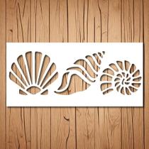 Molde Vazado Reutilizável de Conchas de Sereia 7,5 x 20 cm