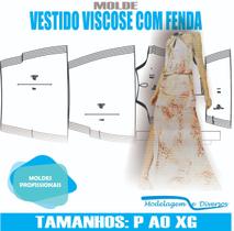 Molde vestido com fenda, modelagem&diversos, p-xg, correios