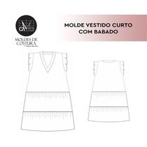 Molde vestido curto com babados PP ao EXG by Maísa Rasche - EDITORA CLUBE DA COSTUREIRA (TOLEDO - PR)