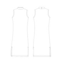 Molde vestido fenda lateral gola alta tamanho PP ao EXG by Maísa Rasche Molde vestido fenda lateral gola alta tamanho PP ao EXG by Maísa Rasche