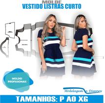 Molde vestido listras, modelagem&diversos, correios