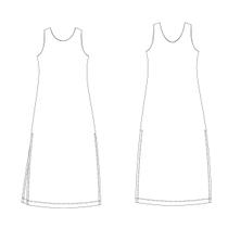 Molde vestido longo alça larga fenda lateral tamanho PP ao EXG by Maísa Rasche