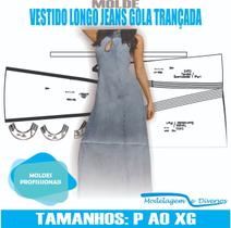 Molde vestido longo, modelagem&diversos, p-xg, correios