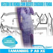 Molde vestido longo renda, modelagem&diversos, p-xg correios