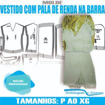 Molde vestido pala renda, modelagem&diversos, p-xg, correios