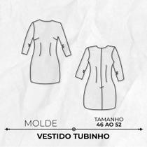 Molde vestido tubinho tamanho 46 ao 52 by Marlene Mukai - EDITORA CLUBE DA COSTUREIRA (TOLEDO - PR)