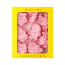 Moldes De Biscoito De Natal 8 Peças Papai Noel Boneco De Neve Árvore Alce Carimbos 3D Para Biscoitos