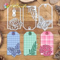 Moldes De Corte Metálico De Folhas De Peônia E Borboleta Para Scrapbooking E Relevo Decorativo