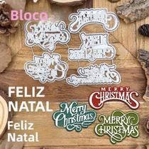 Moldes De Corte Metálico De Natal MERRY CHRISTMAS Para Scrapbooking, Decoração E Embossing Com