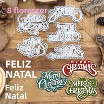 Moldes De Corte Metálico De Natal MERRY CHRISTMAS Para Scrapbooking, Decoração E Embossing Com