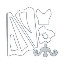 Moldes De Corte Metálico Para Scrapbooking De Vestido De Princesa, Estêncil Para Cartões E Embossing