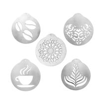 Moldes De Decoração De Café Em Aço Inoxidável 5 Peças Para Arte Em Espuma Latte, Cappuccino E Moldes De Decoração De Café Em Aço Inoxidável 5 Peças Para Arte Em Espuma Latte, Cappuccino E