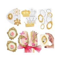 Moldes De Fondant Barroco 3 Peças Silicone Bordas Em Espiral Renda Curvas Decoração De Bolos De